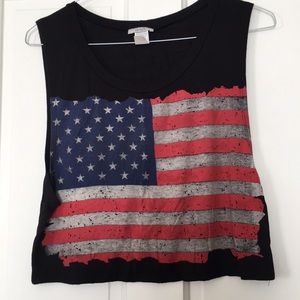 American Flag Crop Tee